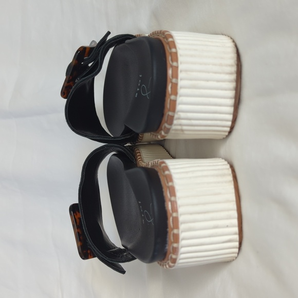 Joie Lyla Black Leather Platform Slide Sandals with Tortoise Buckle - Size 7.5 - Picture 10 of 12